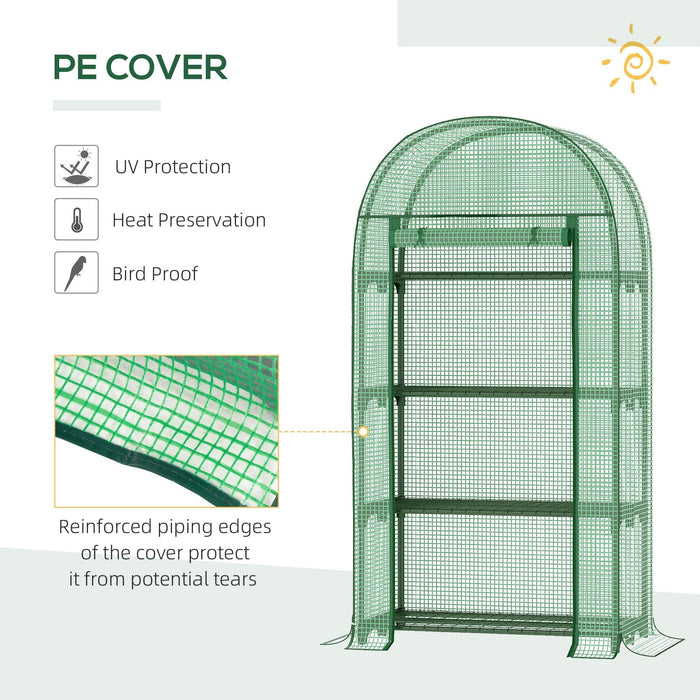 Portable Mini Greenhouse, 80x49x160cm, Green