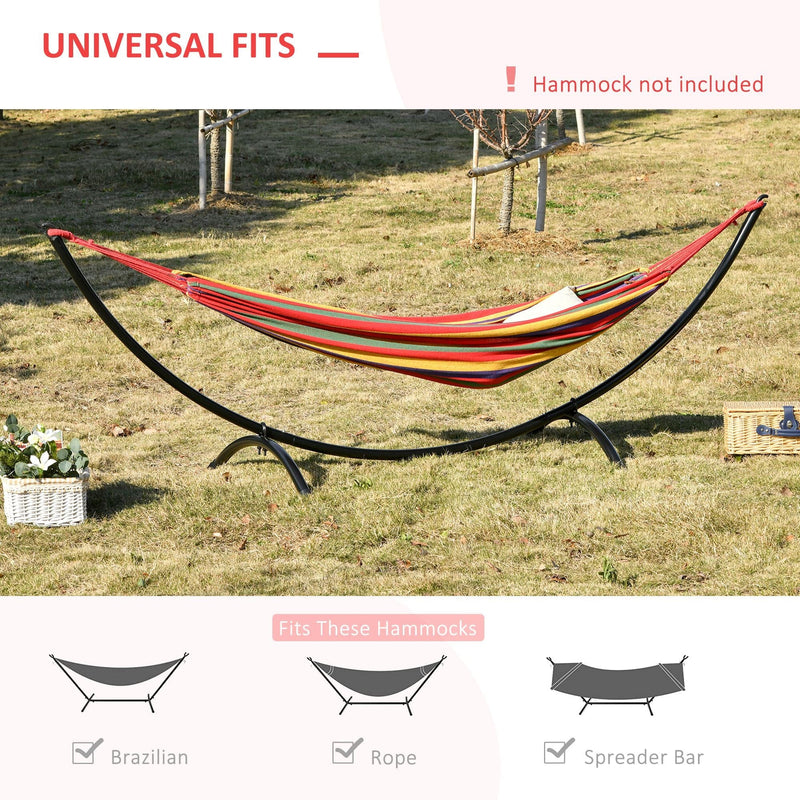 Hammock Stand for Indoor or Garden Use No Trees Needed Metal Frame Black Outsunny