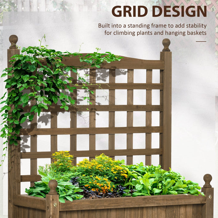 Brown Garden Planter with Trellis