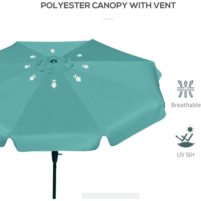 2.5m Tilting Parasol - Scalloped Edge, Vented Top