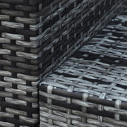 3 Seater Rattan Sofa with Fire Cushions Outsunny
