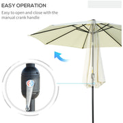 3m Garden Parasol - Beige Outsunny