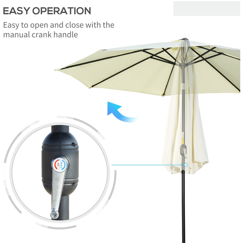 3m Garden Parasol - Beige Outsunny