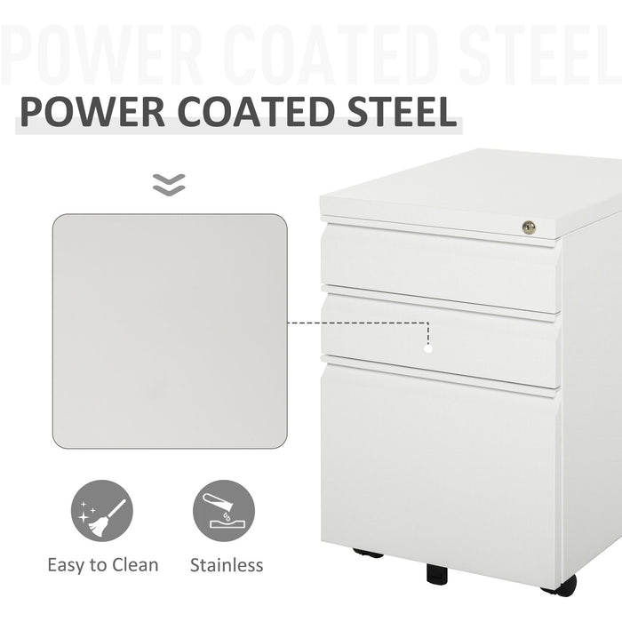 Lockable Vertical File Cabinet with 3 Drawers & Anti-tilt