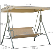 3 Seat Garden Swing Chair With Canopy Outsunny