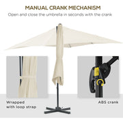 2.5m Roma Cantilever Parasol - Cream Outsunny