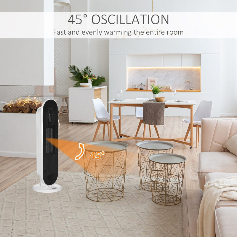 Indoor Ceramic Heater, 45° Oscillation, Timer, 1200W/2000W