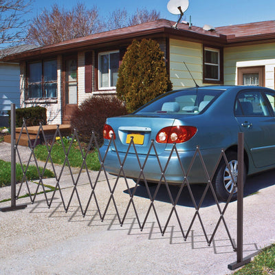 Outsunny Expanding Trellis Fence Freestanding Movable Fence Foldable Garden Screen Panel Aluminum, 300cm x 103.5 cm, Dark Brown Outsunny