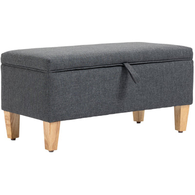 Grey Ottoman Storage Footstool Homcom