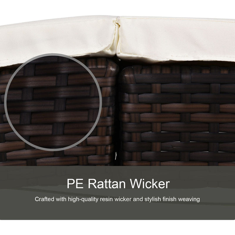 Curved Rattan Sun Lounger With Cushions