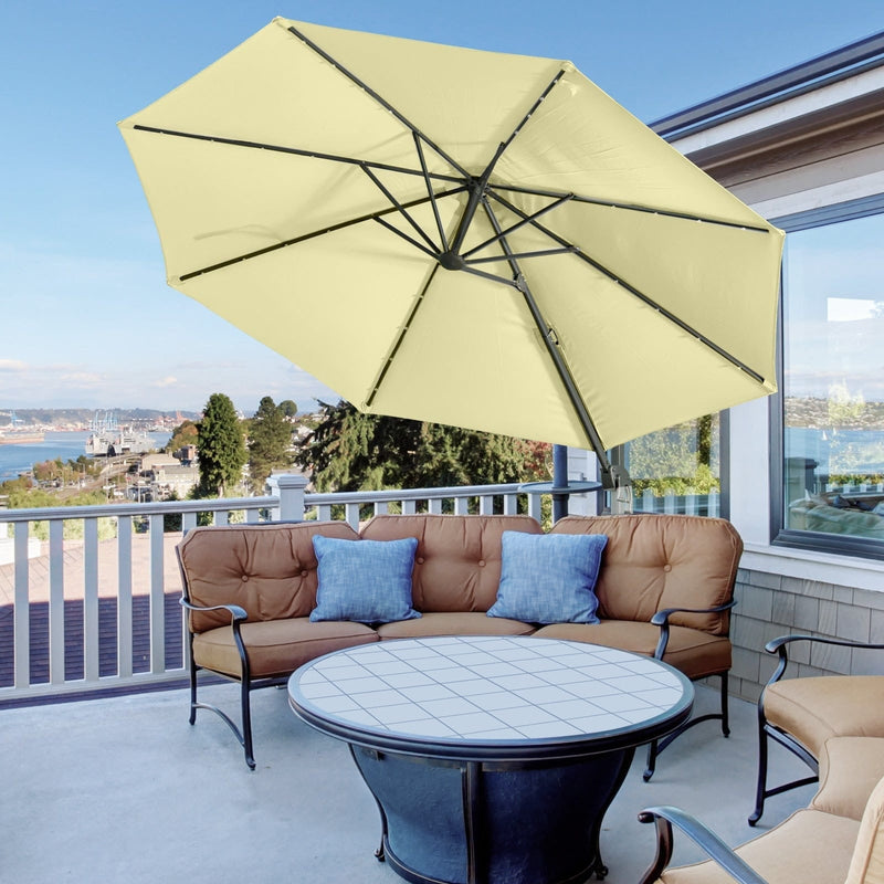 3m Roma Offset Cantilever Patio Parasol, 360° Rotation