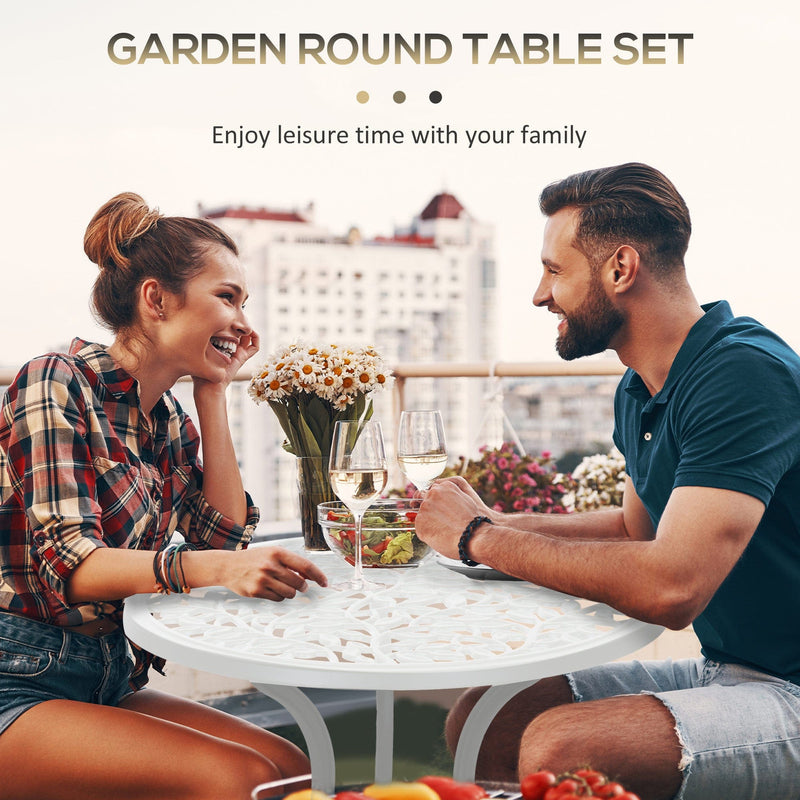 White Metal Garden Bistro Set