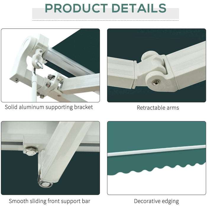 Manual Retractable Awning, 3.5 x 2.5 m