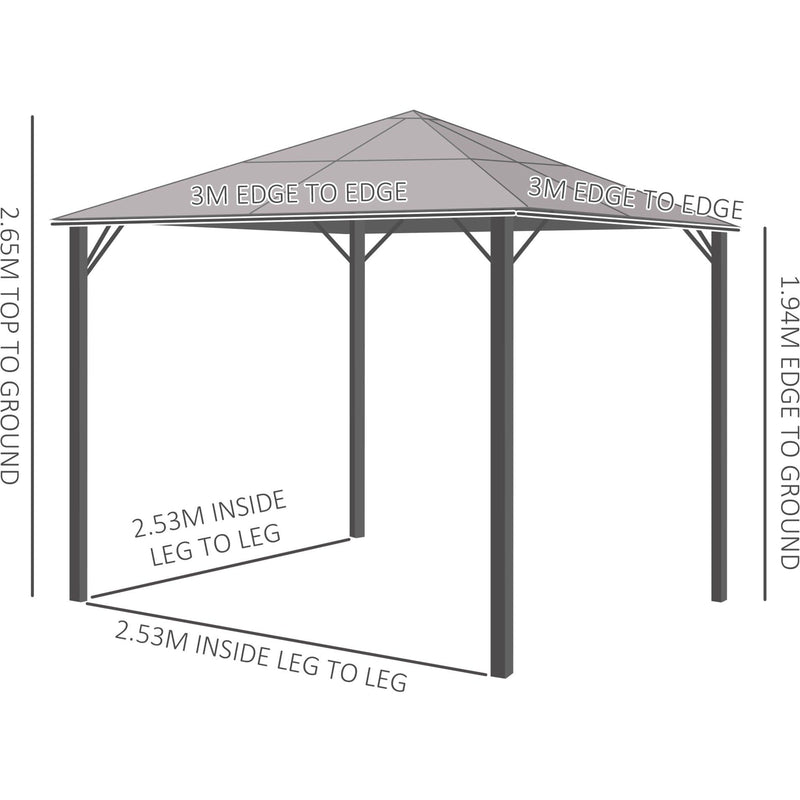 Metal Frame Hard Top Gazebo, Stylish Hot Tub Shelter