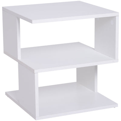 2 Tier Square Coffee Table with Storage Homcom
