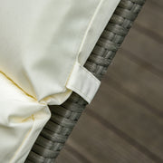 Sun Lounger Cushions with Ties 196x55cm White Outsunny