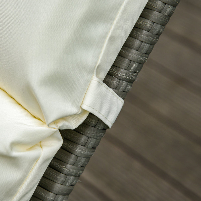 Sun Lounger Cushions with Ties 196x55cm White Outsunny