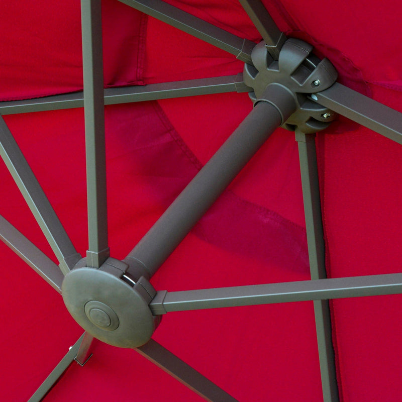 4.6m Double Sided Parasol With Crank Handle, Cross Base