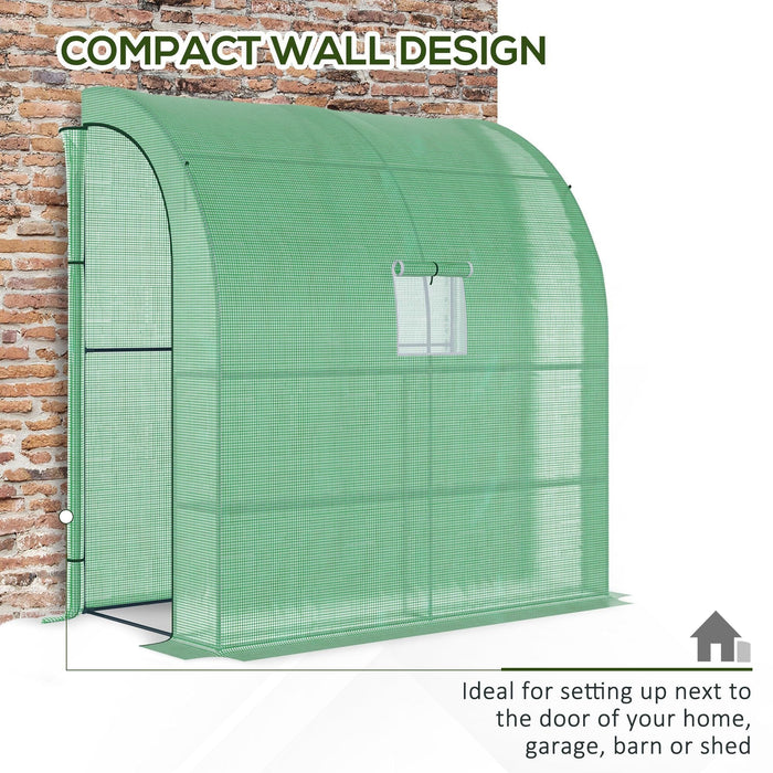 Plastic Lean To Greenhouse - 200x100x215 cm