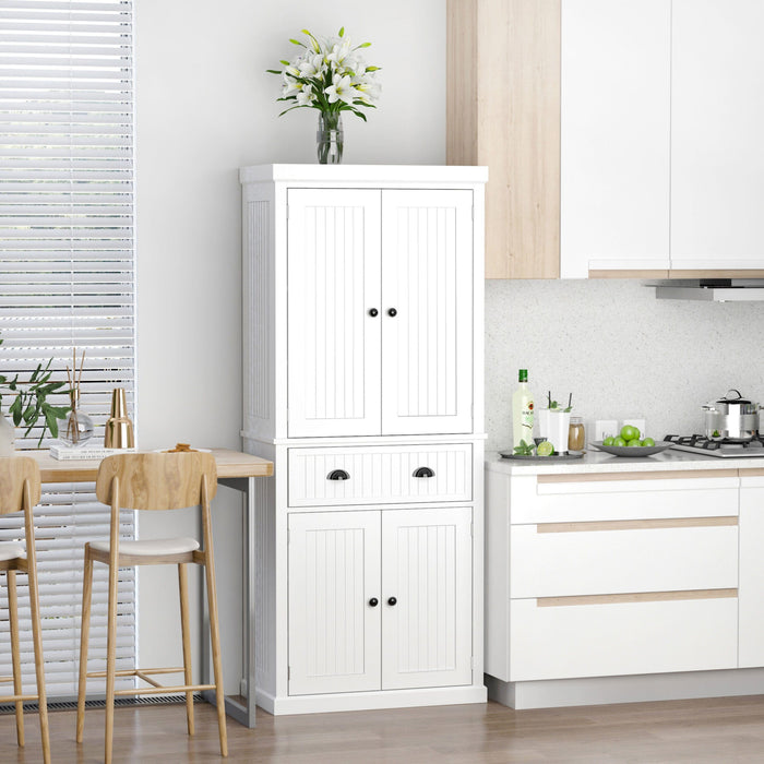 Traditional White Kitchen Cupboard With Shelves