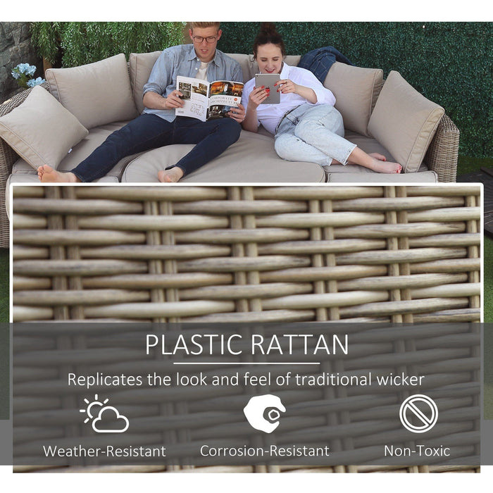 Image of an 8 Seater Round Rattan Garden Furniture Set