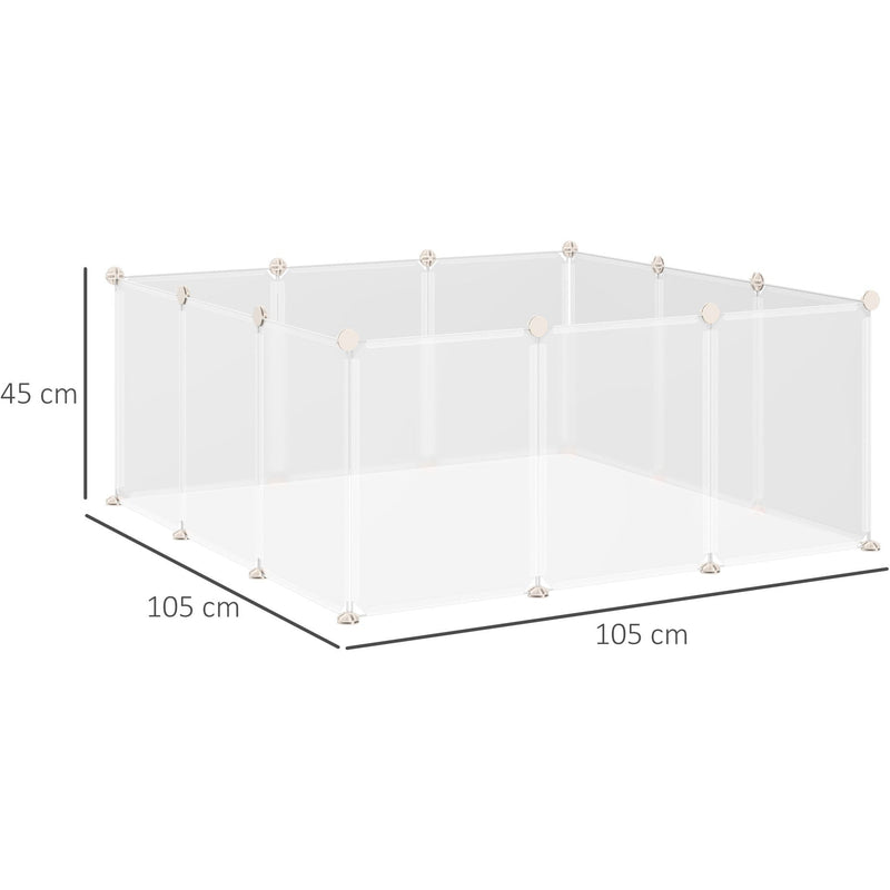 White DIY Guinea Pig Playpen: 12 Panels