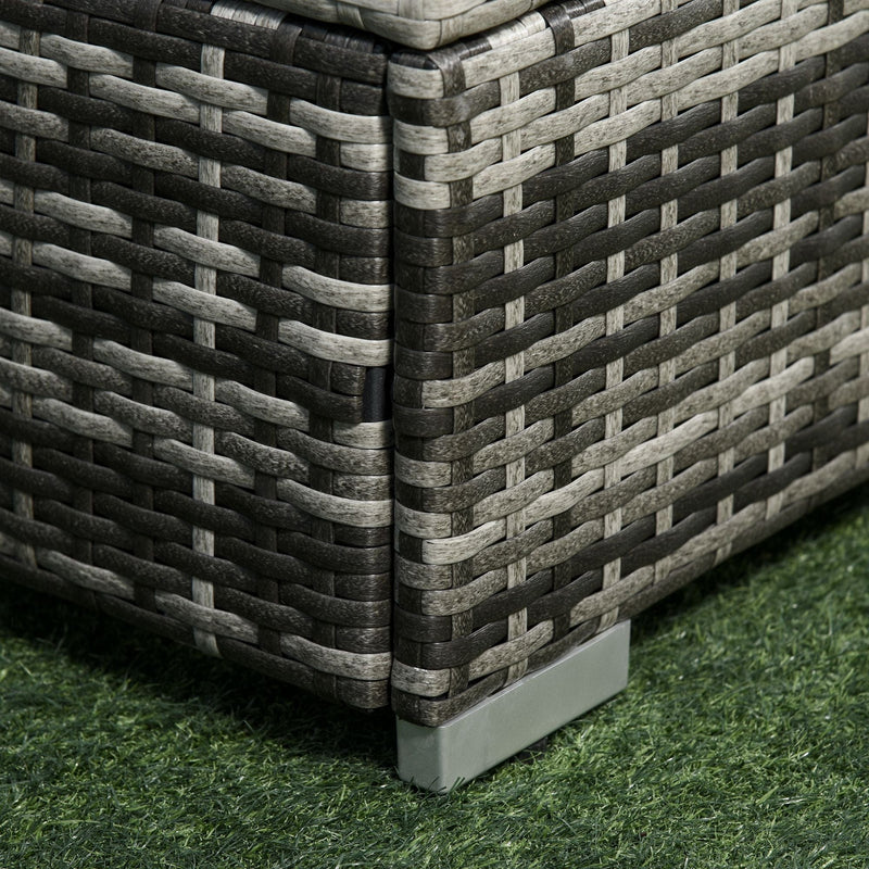 5-Seater Rattan Sofa Set with Coffee Table and Cushions