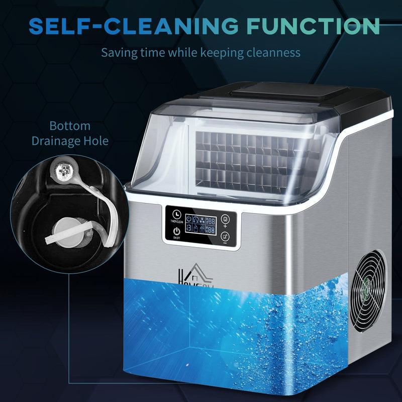 Counter Top Ice Maker, 20kg/24Hrs, 3.2L, Adjustable Cube Size