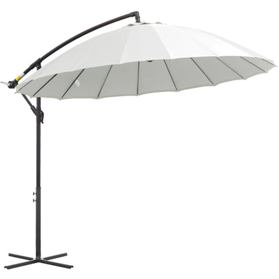 3m Shanghai Cantilever Parasol - Crank Handle, 18 Ribs Outsunny