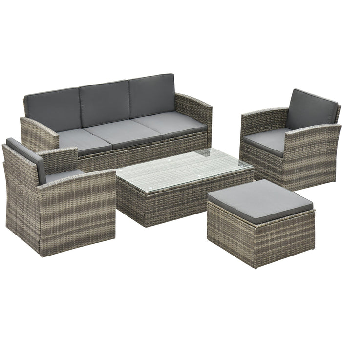 6 Seater Outdoor Garden Rattan Furniture Set