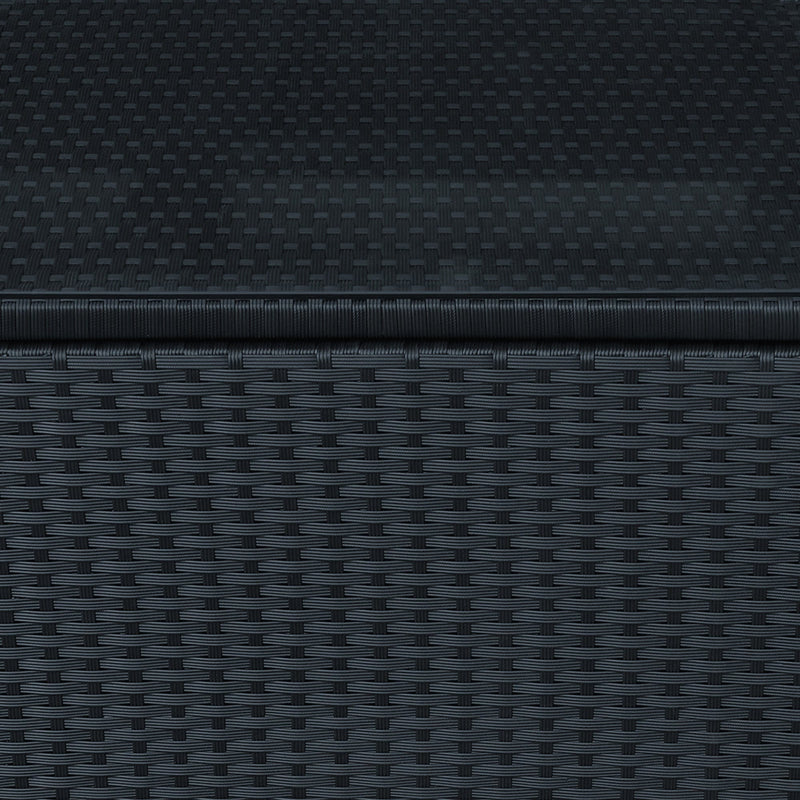 Stylish Rattan Side Table with Tempered Glass Top