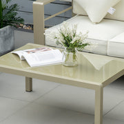 Garden Furniture Sofa and Table, Gold Frames, Cream Cushions Outsunny