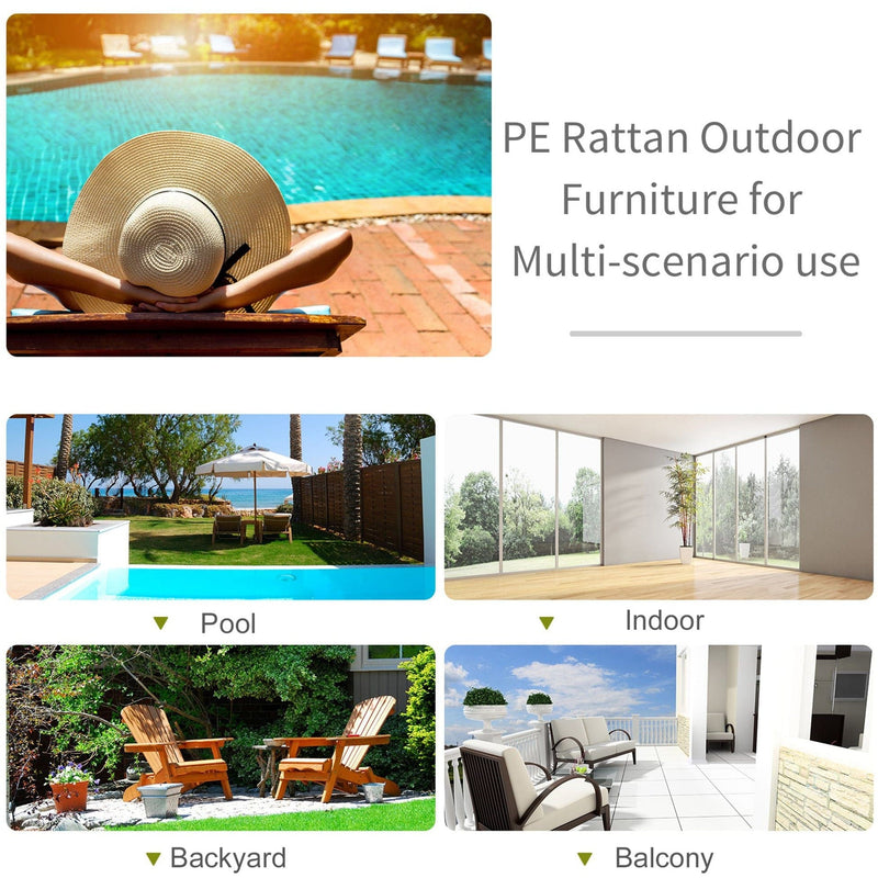 Curved Rattan Sun Lounger With Cushions