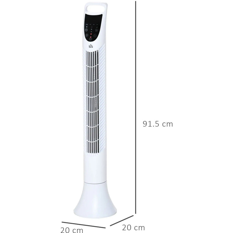 36" Tower Fan with Remote, 3 Speed, Oscillation, 7.5h Timer Homcom