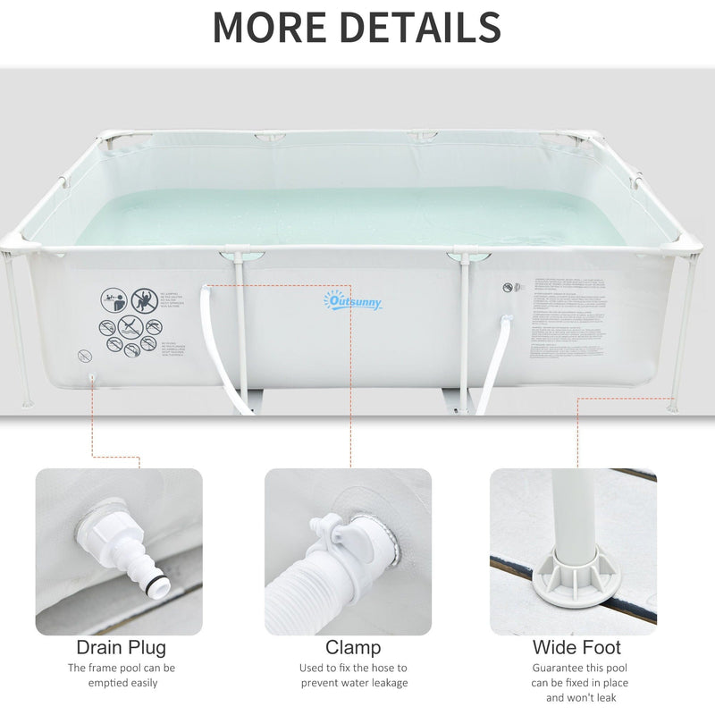 8ft Steel Frame Pool Set, Filter Pump, Rust Resistant Outsunny