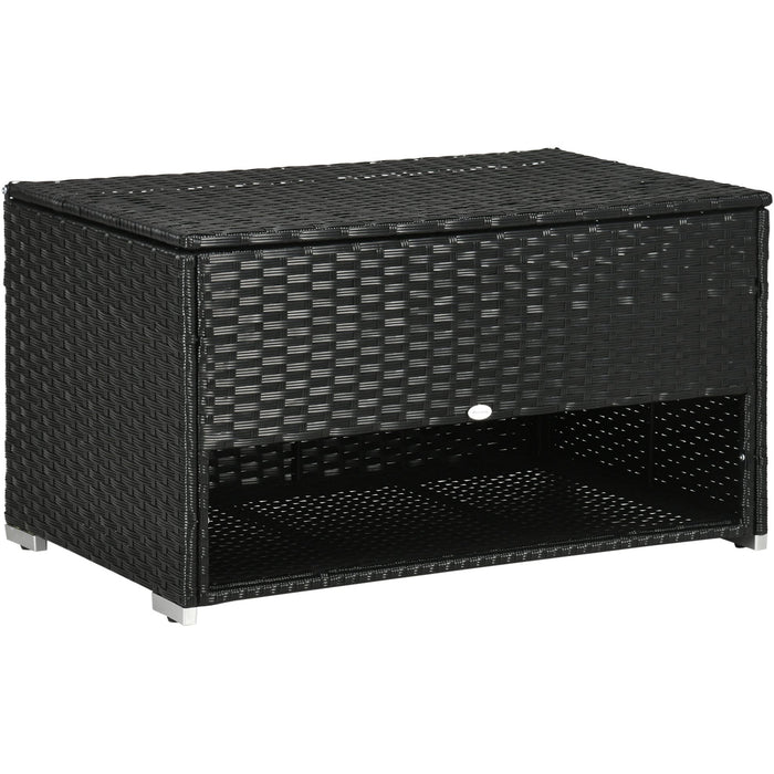 Rattan Garden Storage Box, Black
