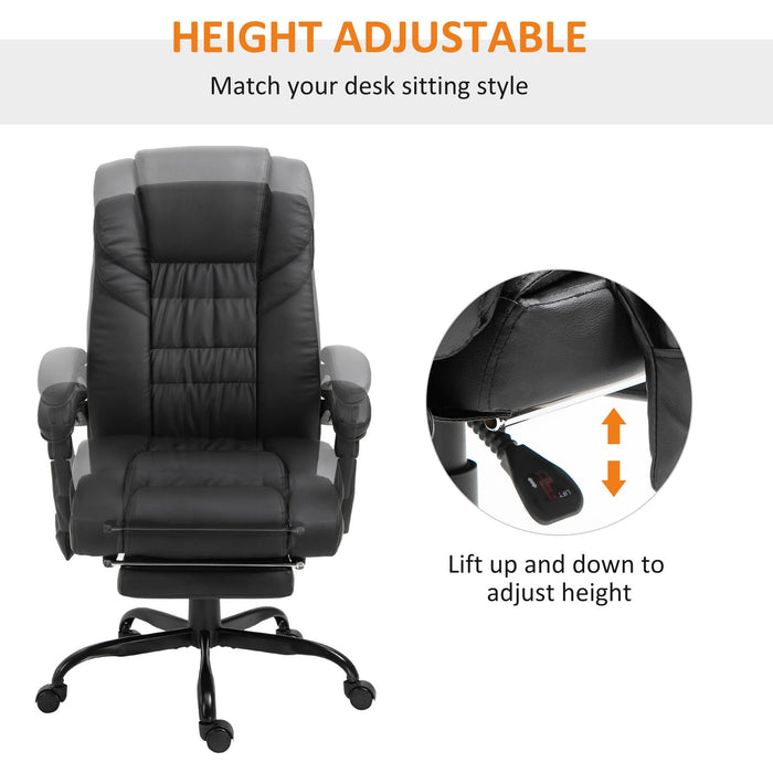 6-Point PU Leather Massage Chair Black