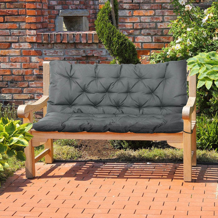 2 Seater Bench Cushion, 110 x 120 cm, Dark Grey