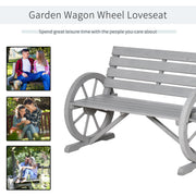 Wagon Wheel Garden Bench Outsunny
