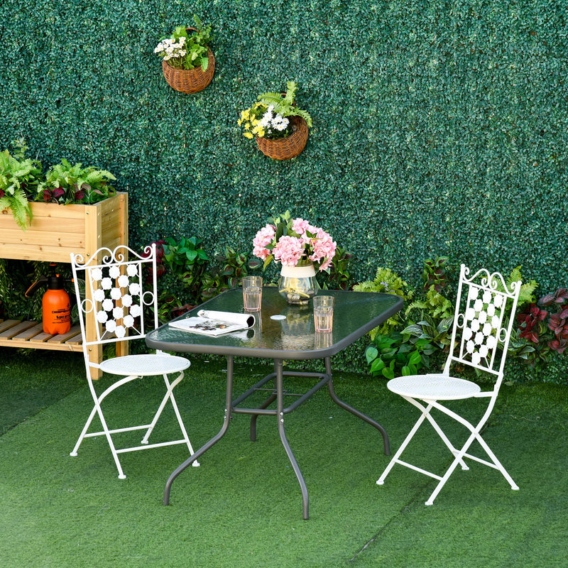Outsunny Garden Table, Metal Frame, Grey Outsunny