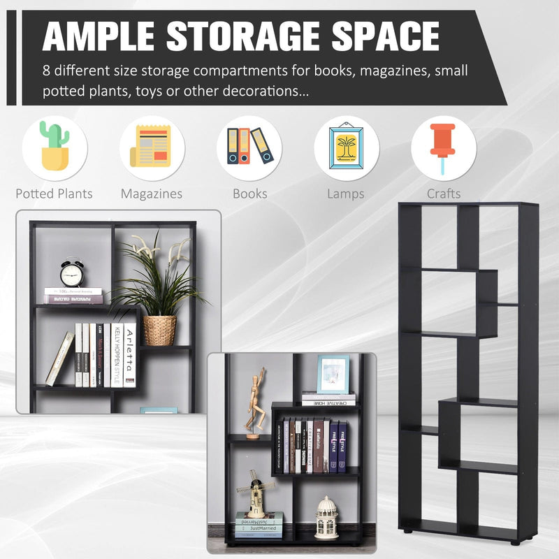 70cm Wide Bookcase, Modern Geometric Display Storage Unit