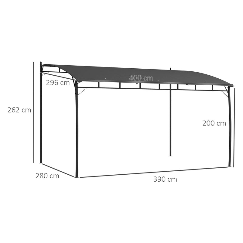 3x4m Grey Pergola Sun Shade