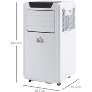 HOMCOM 10000 BTU Mobile Portable Air Conditioner Cooling Dehumidifying Ventilating Ac Unit w/ Remote Controller, LED Display, Timer, White Homcom