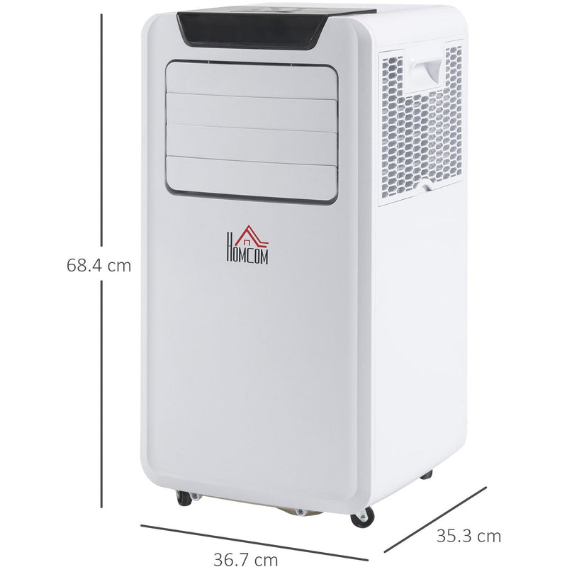 HOMCOM 10000 BTU Mobile Portable Air Conditioner Cooling Dehumidifying Ventilating Ac Unit w/ Remote Controller, LED Display, Timer, White Homcom