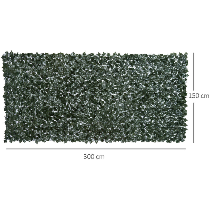 3x1.5m Dark Green Artificial Leaf Screen