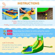 5-in-1 Crocodile Kids Bouncy Castle Water Park, Ages 3-8 Outsunny