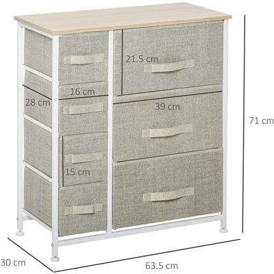 Fabric Chest Drawers, Living Room/Bathroom/Kitchen Homcom