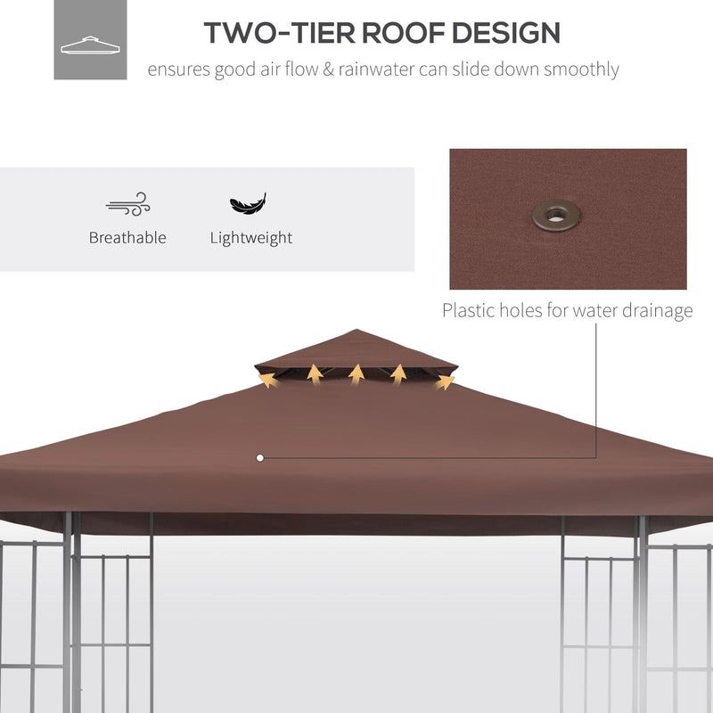 Waterproof Gazebo Canopy Replacement 3x3 (Top Only)