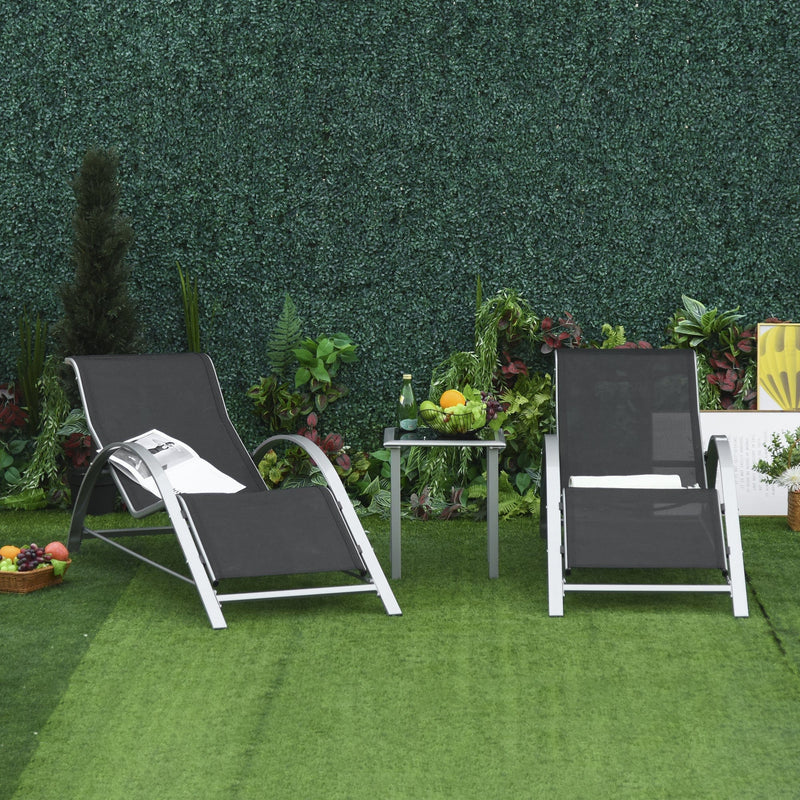 3-Piece Sun Loungers With Table