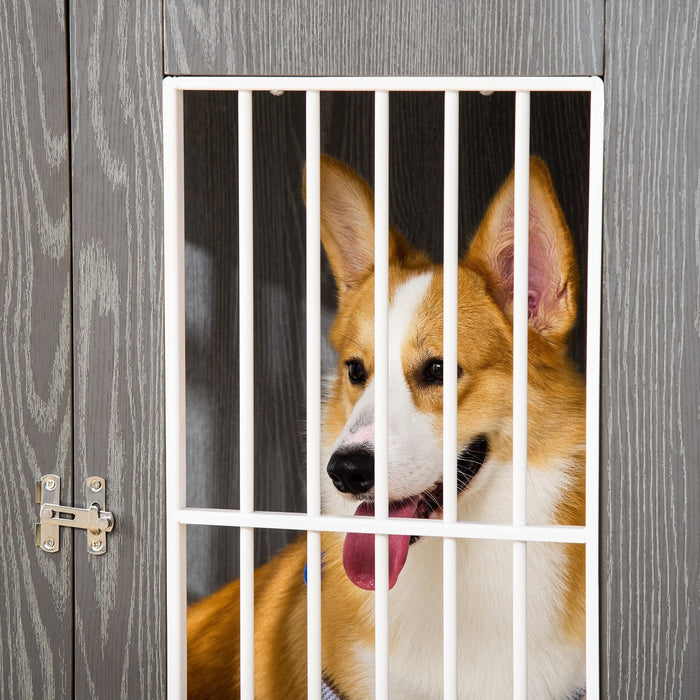 Wooden Dog Crate with Lockable Door, Adjustable Feet